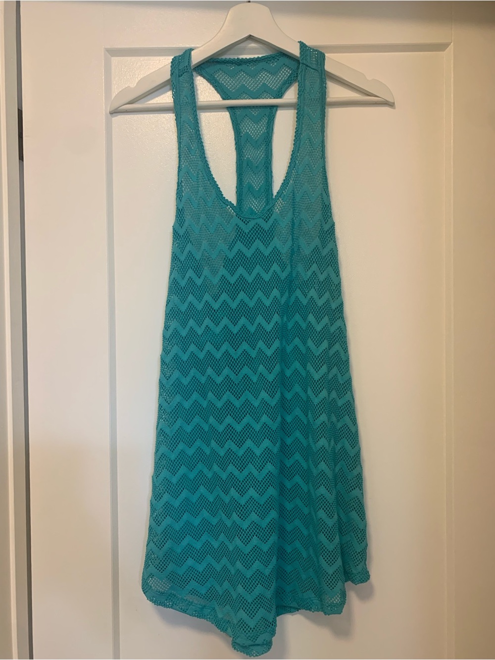 Turquoise Crochet Racerback Cover-Up